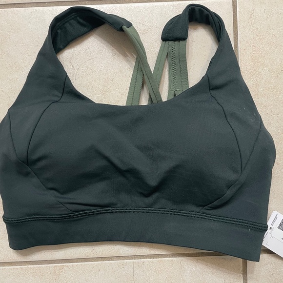 Lululemon nwt FREE TO BE ELEVATED BRA, DD/G CUP Rainforest Green/Green Twill - Picture 1 of 4